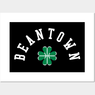 Boston Beantown Clover Basketball Fan T-Shirt: Show Your Pride for Boston & Hoops Posters and Art